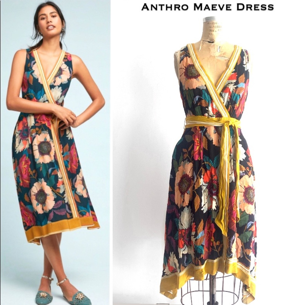 Anthro Botanica Floral Dress, New w/Tag wrap dress